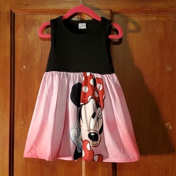 NEW DISNEY BLACK AND PINK MINNIE MOUSE DRESS - Picture 1 of 2